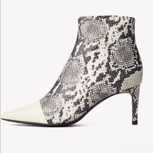 rag & bone Cream and Snakeskin Beha Ankle Boot